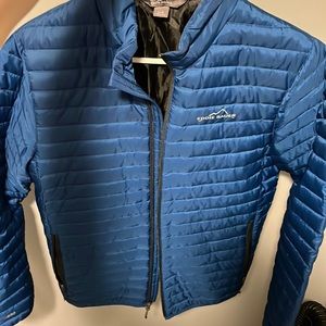 Eddie Bauer men down jacket blue small NWOT microtherm